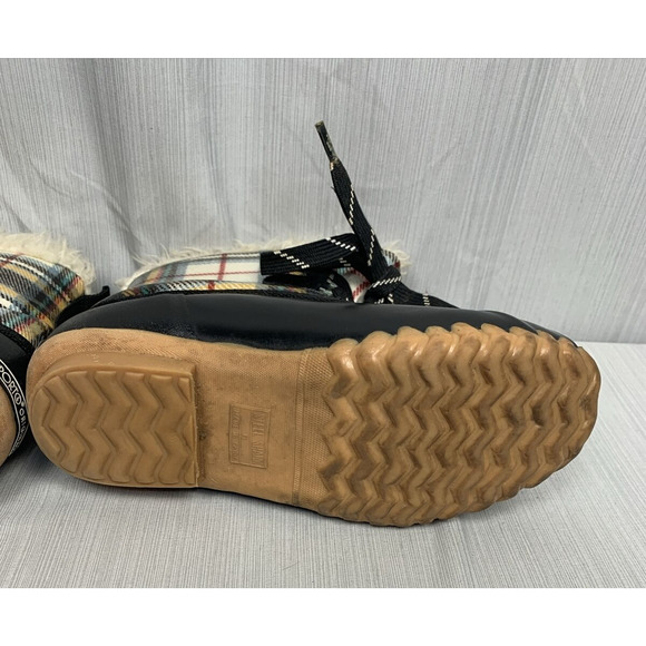 Sporto Original Womens Boot 6M Duck Boot‎ Black with Plaid Print - Picture 15 of 16